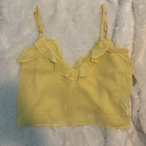 Yellow see through crop top